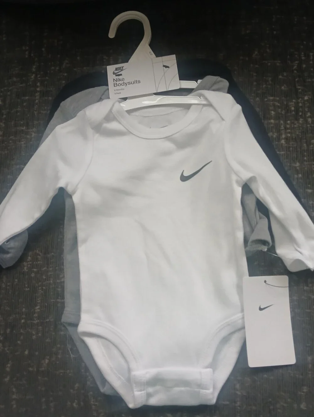 3 Pk. Nike Long-Sleeve One-Piece Bodysuit